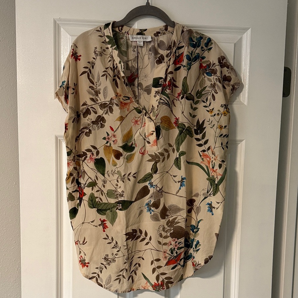 Silk floral blouse